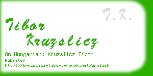 tibor kruzslicz business card